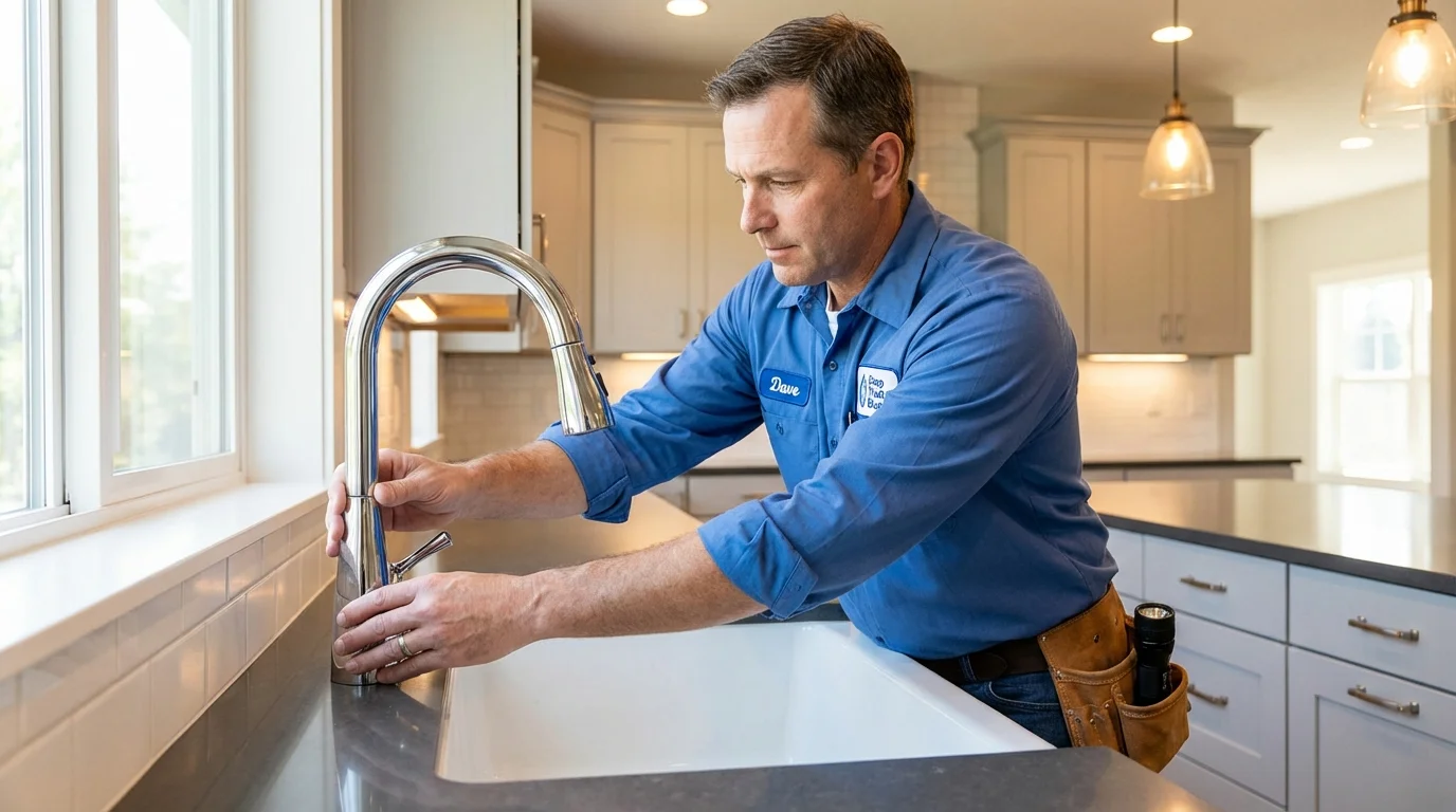 Kitchen faucet installation by Johns Plumbing LLC in Towson